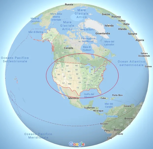 USA: 9.834.000 km2 Isole Plastiche: 16.000.000 km2